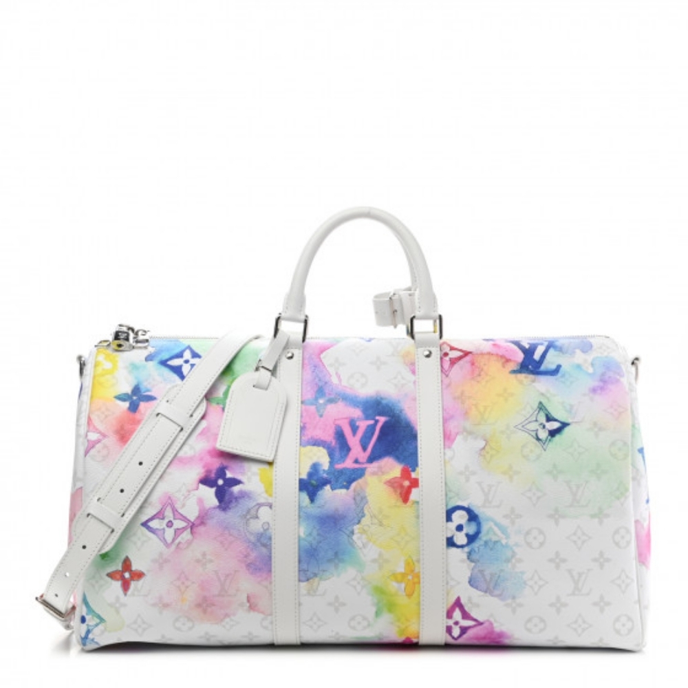 LOUIS VUITTON Monogram Watercolor Keepall Bandouliere 50 Multicolor